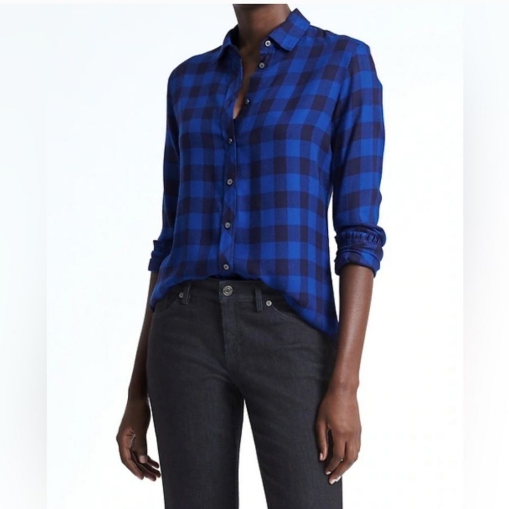 Banana Republic Plaid Dillion Classic Fit Flannel Shirt